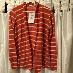 Pure Karma Red and White Striped Women's Cardigan S